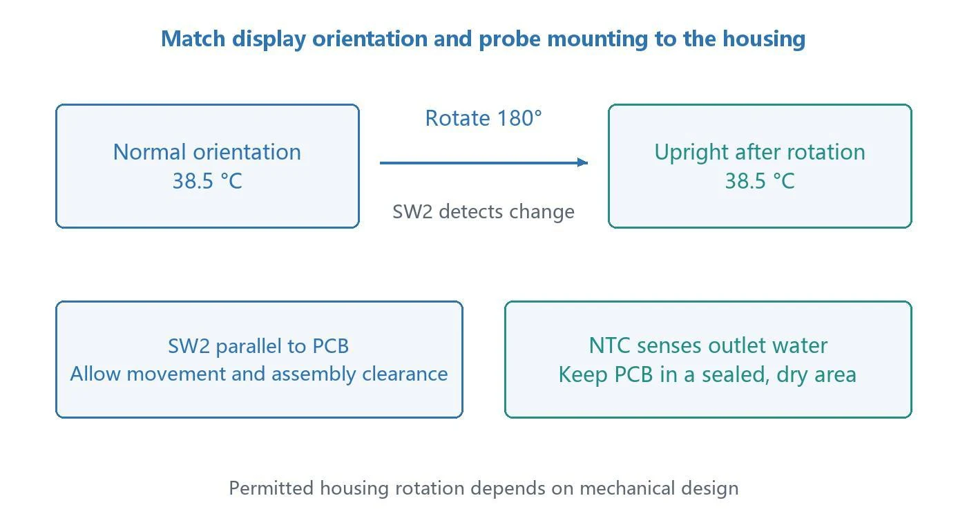 Display orientation and mounting — English diagram